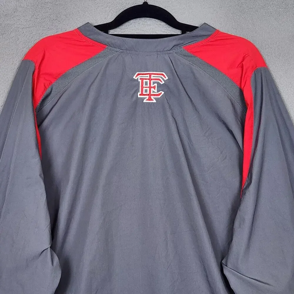 Nike Storm-FIT Jacket Mens XL Gray Red 1/4 Zip Wauwatosa Windbreaker 359725-256